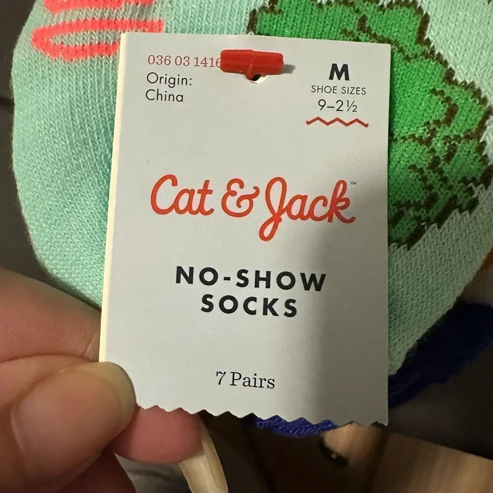 Cat & Jack no show socks bundle of 7
